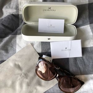 SWAROVSKI SUNGLASSES, SK0227-01B, BROWN